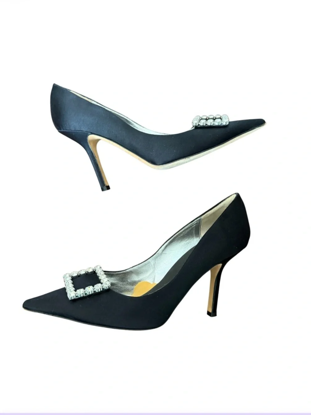 Kate Spade Black Pointed Toe Crystal Buckle Pumps-Size 7.5 Like New